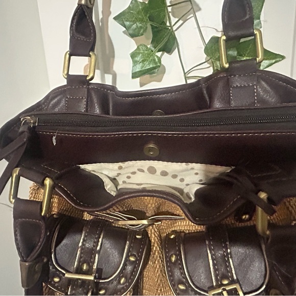 Y2K Brown and Tan Women's Shoulder Bag With Pockets - Picture 6 of 8